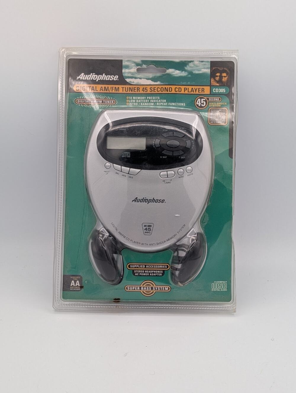 Vintage Audiophase Personal CD Player CD305 - Open Box Battery and wall cord